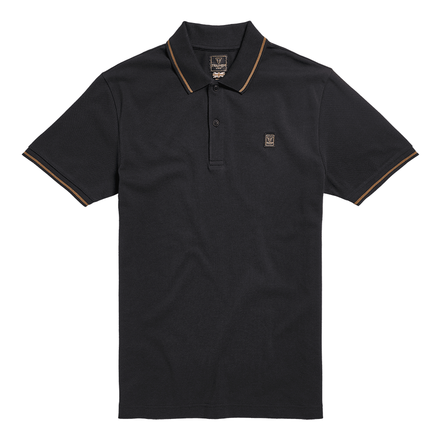 Lustleigh Woven Label Polo Shirt in Black