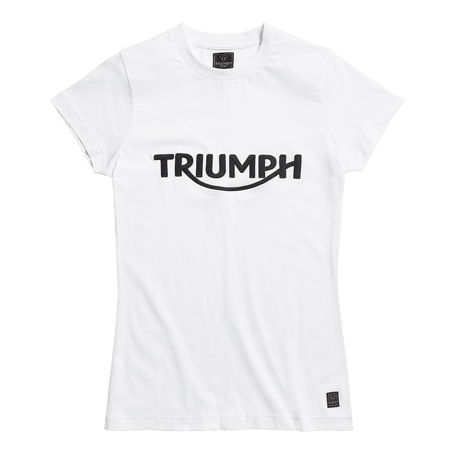 Gwynedd Damen T-Shirt mit Stickerei, Weiß