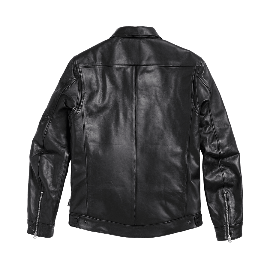 Deacon Classic D Pocket Leather Jacket Black