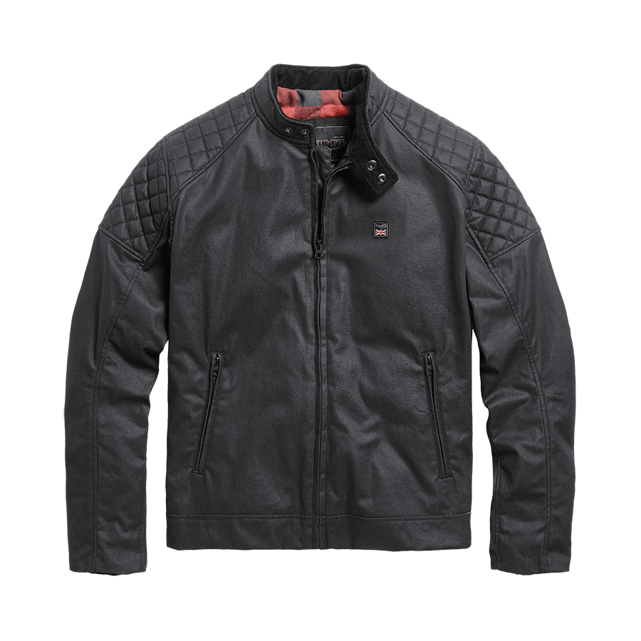 Kirk Waxed Cotton Biker Jacket Black