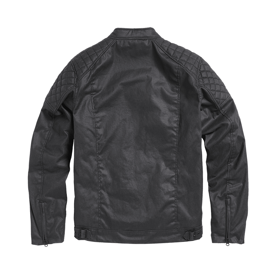 Kirk Waxed Cotton Biker Jacket Black