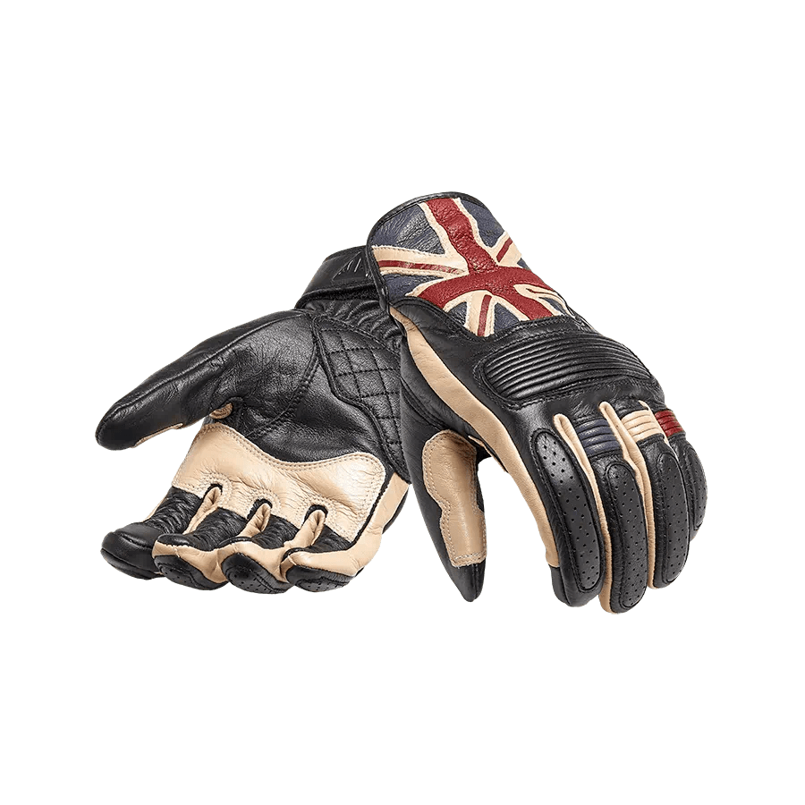 MGVS17303 Black White Red and Blue Leather Gloves 