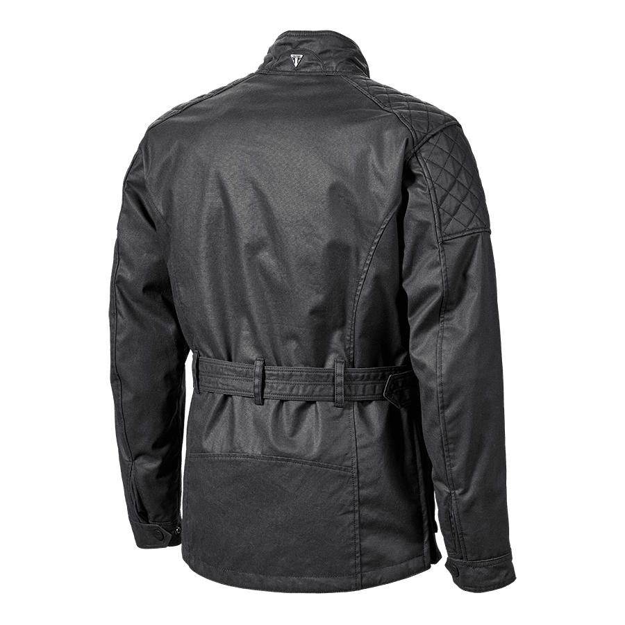 Beck 2 Wax Cotton Motorcycle Jacket in Black