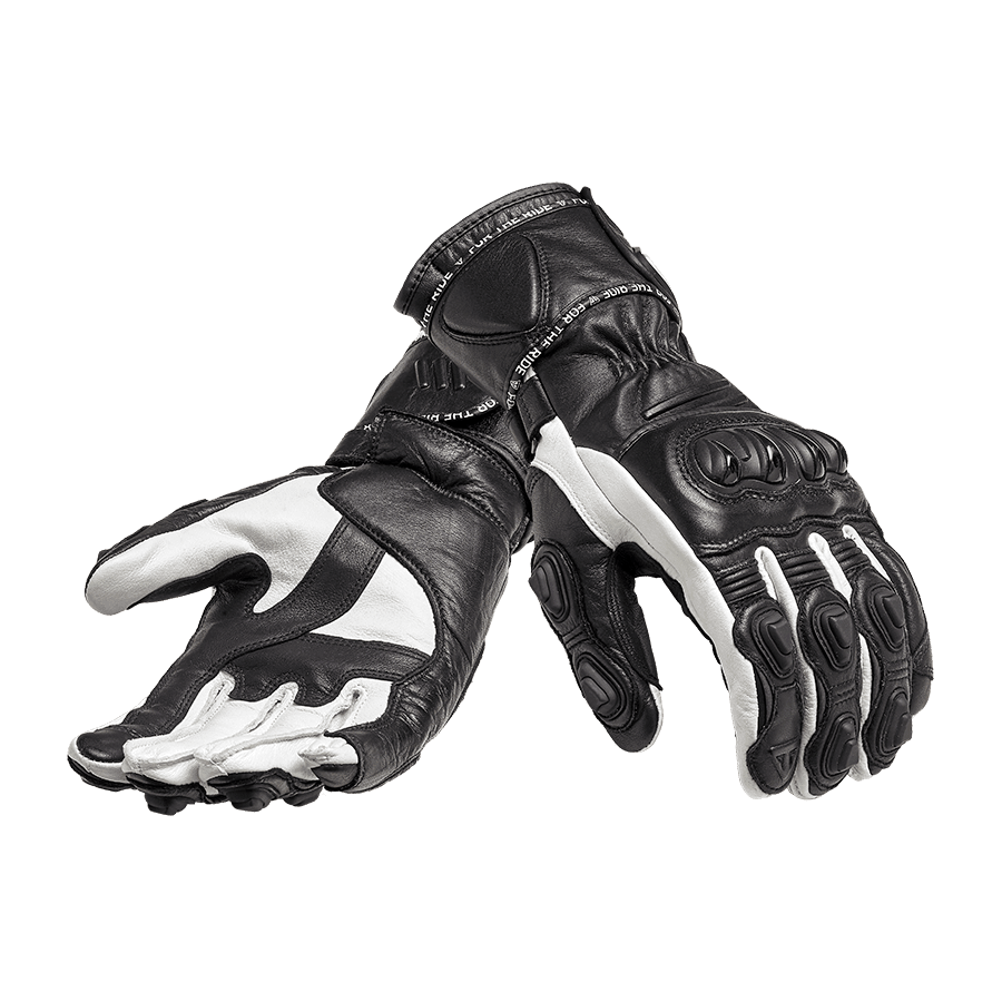 Triple Black Leather Motorcycle Gloves