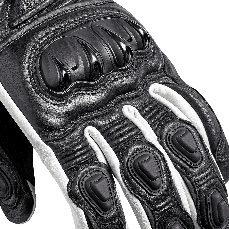 Triple Black Leather Motorcycle Gloves