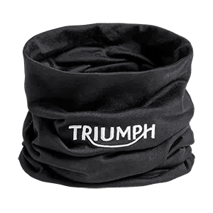 MTUS20302 Black Snood with White Triumph Motorcycles Logo 