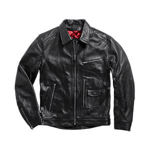 Deacon Classic D Pocket Leather Jacket Black