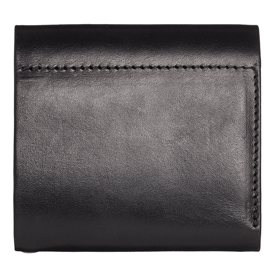 Leather Wallet Folded Black