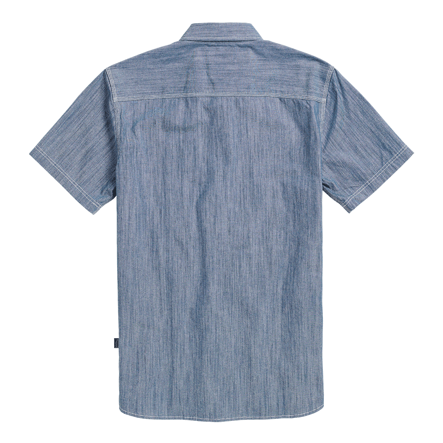 Peckleton Short Sleeve Chambray Shirt Blue