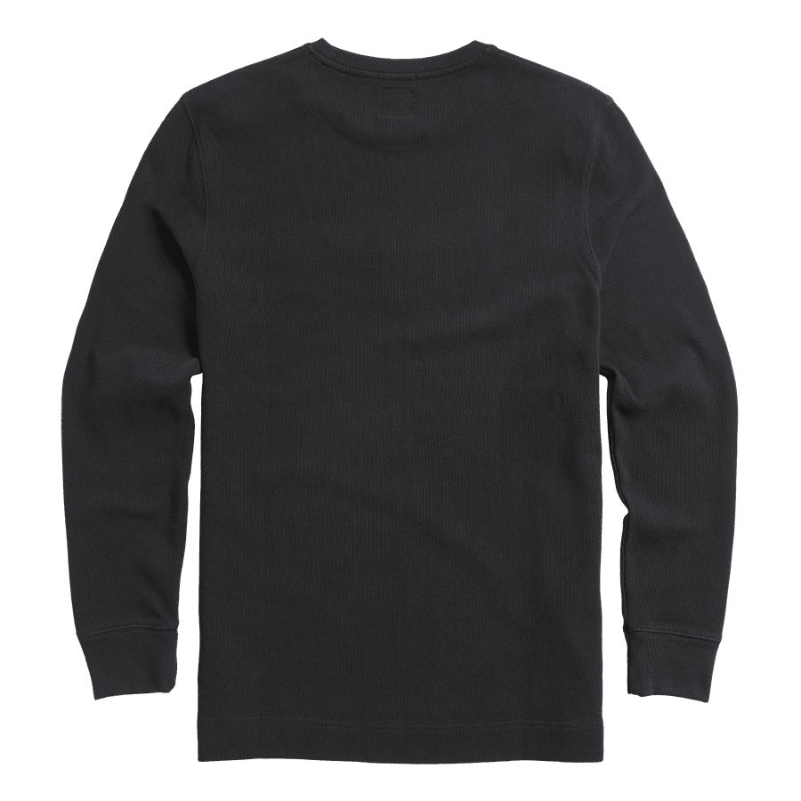 Tate Double Pique Long Sleeve Top Black