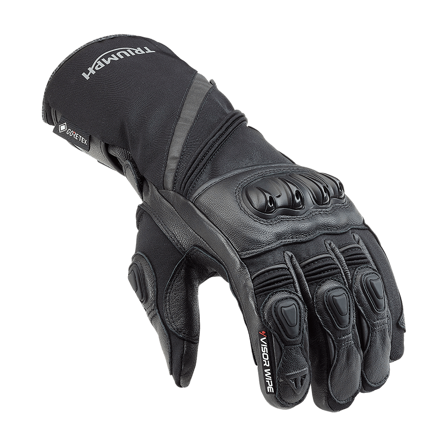 Triumph Motorcycle Adventure Clothing Alder GTX Gloves Black Individual Flat Shot