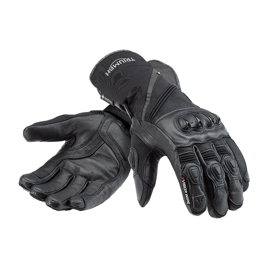 Triumph Motorcycle Adventure Clothing Rutland GTX Glove Black Pair Flat Shot