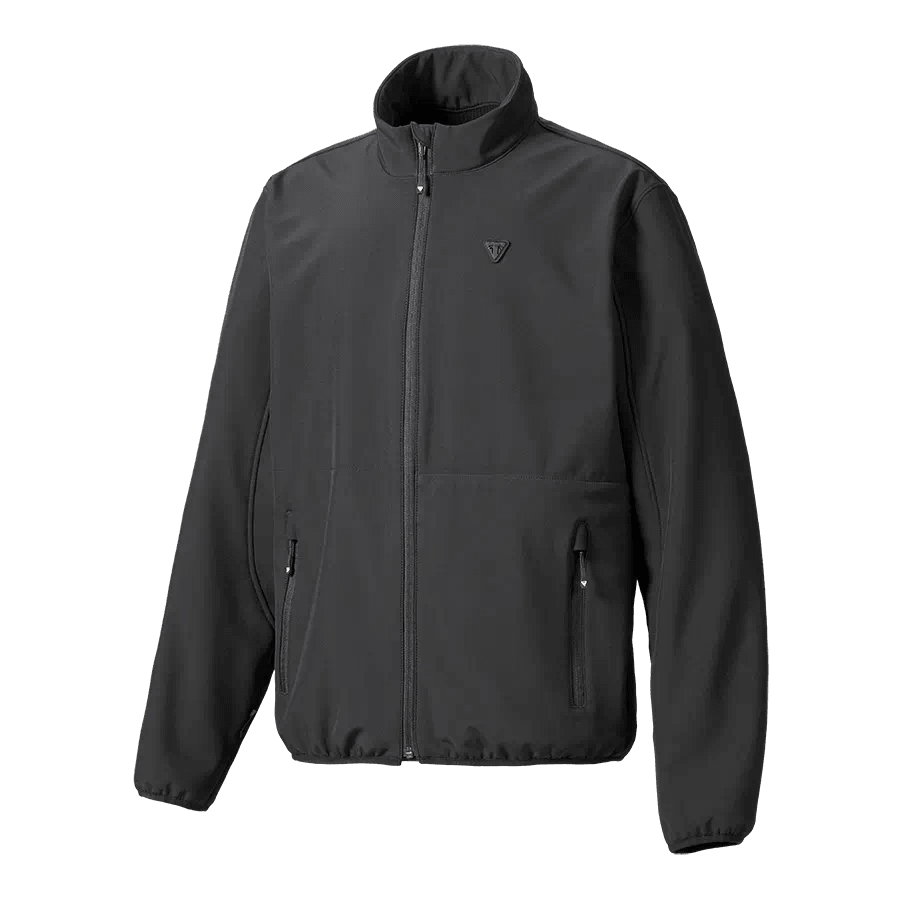 Triumph Motorcycle Adventure Clothing Soft Shell Jacket Black Front Side Flat Shot