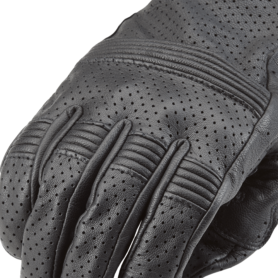 Cali Perforated Leather Glove in Black