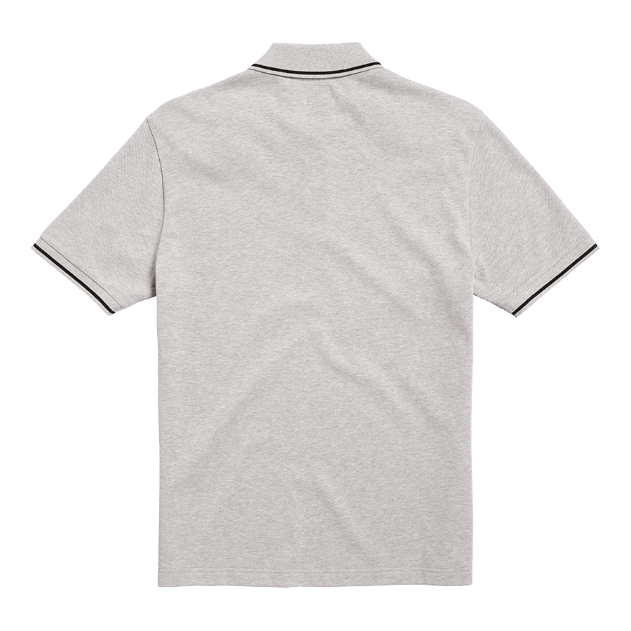 Lustleigh Woven Label Polo in Grey Marl