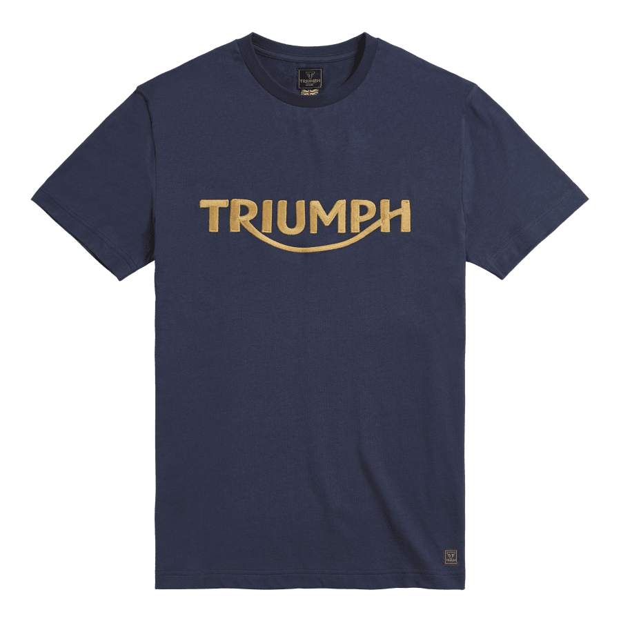 Bamburgh Embroidered Logo Tee in Navy