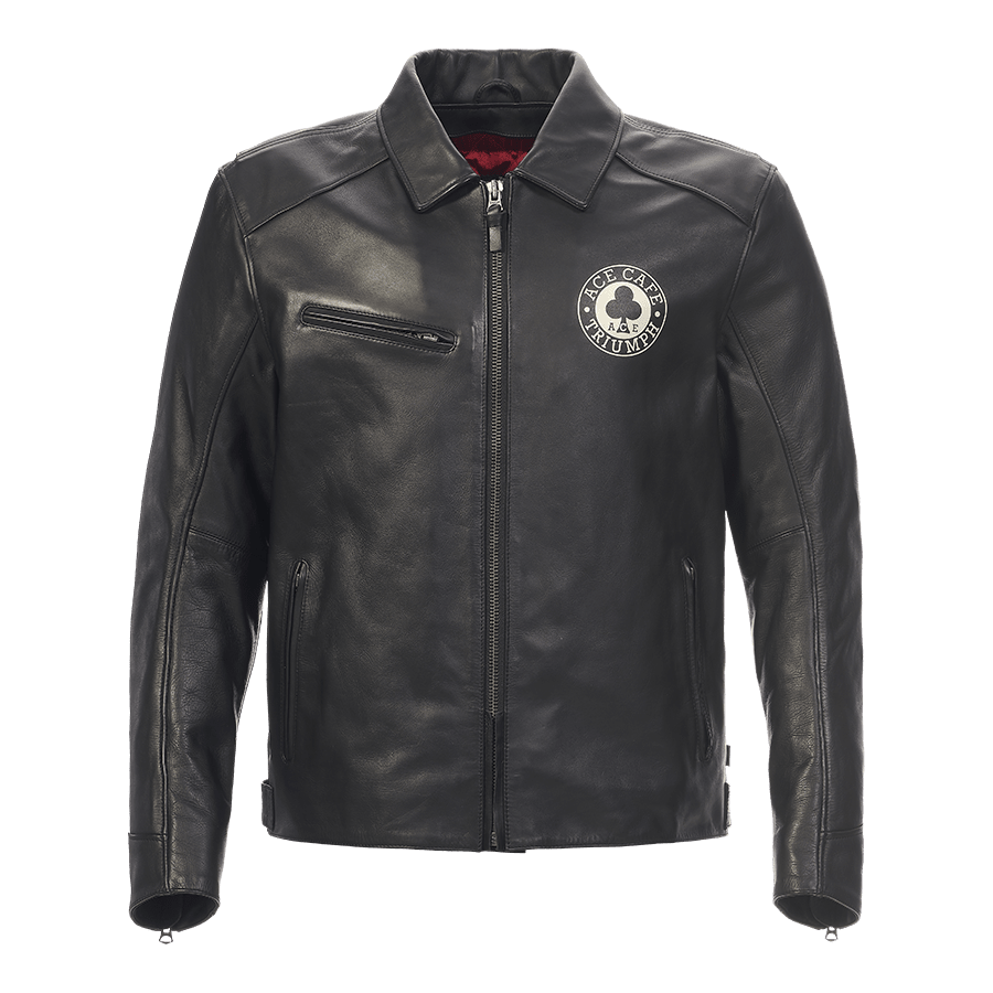 Ace Cafe Motorcycle Leather Jacket in Black