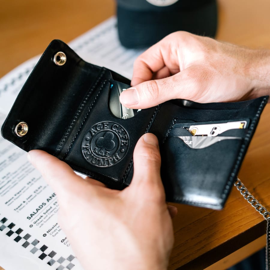 Ace Cafe Leather Wallet in Black