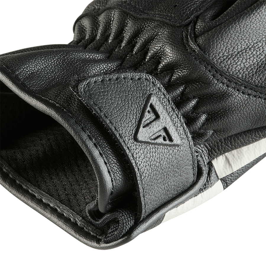 Checkerboard Lederhandschuhe in Schwarz und Elfenbeinfarben