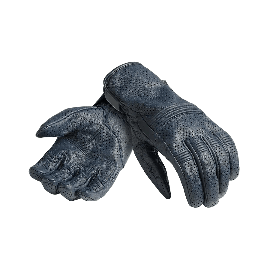 Cali Perforated Leather Glove in Blue