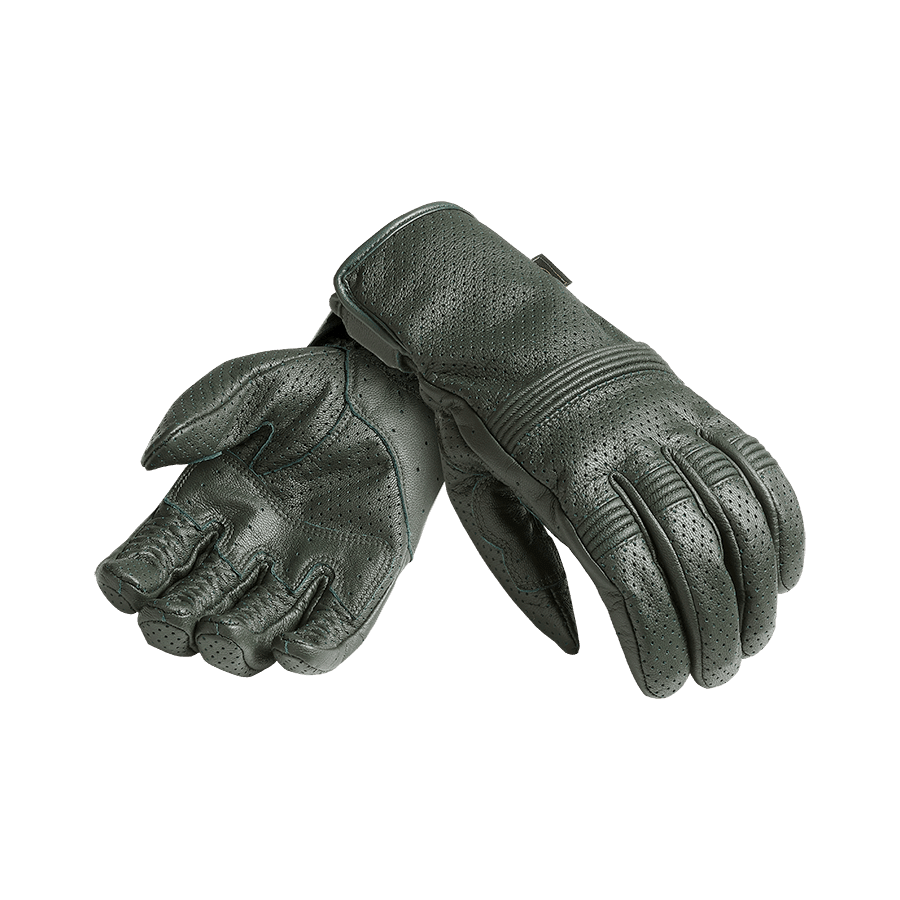 Cali Perforated Leather Glove in Green