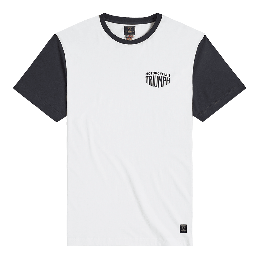 T-shirt Fenland à manches contrastées noir et blanc