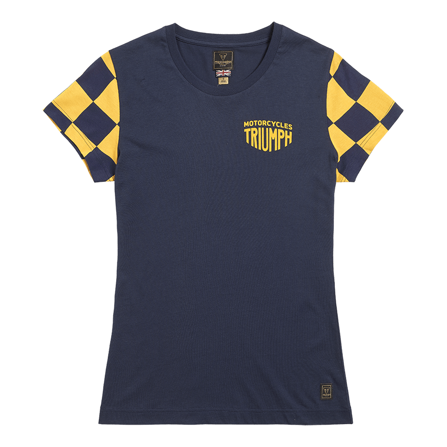 Marie T-Shirt für Damen in Marineblau und Gelb