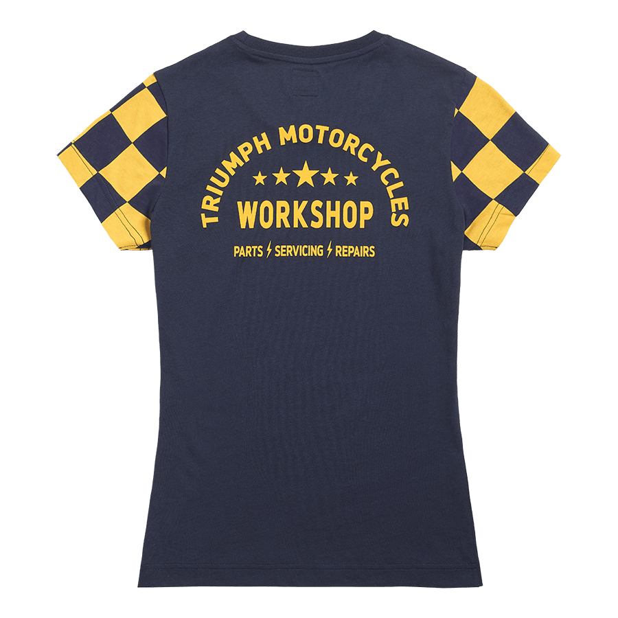 Marie T-Shirt für Damen in Marineblau und Gelb