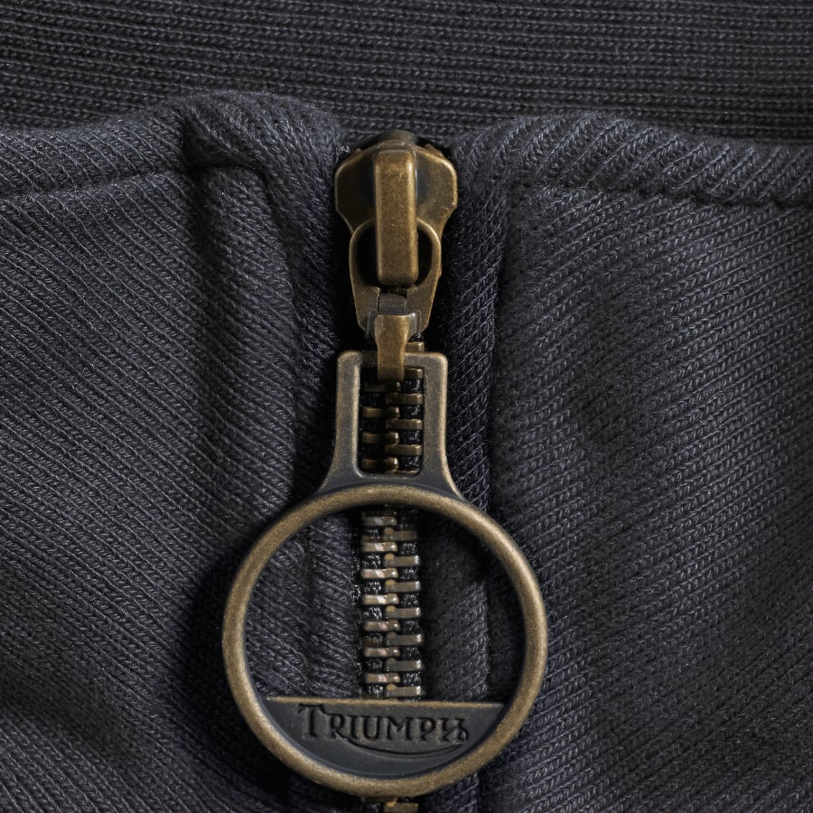 Ribble Sweatshirt mit Logo und kurzem Reißverschluss, Schwarz