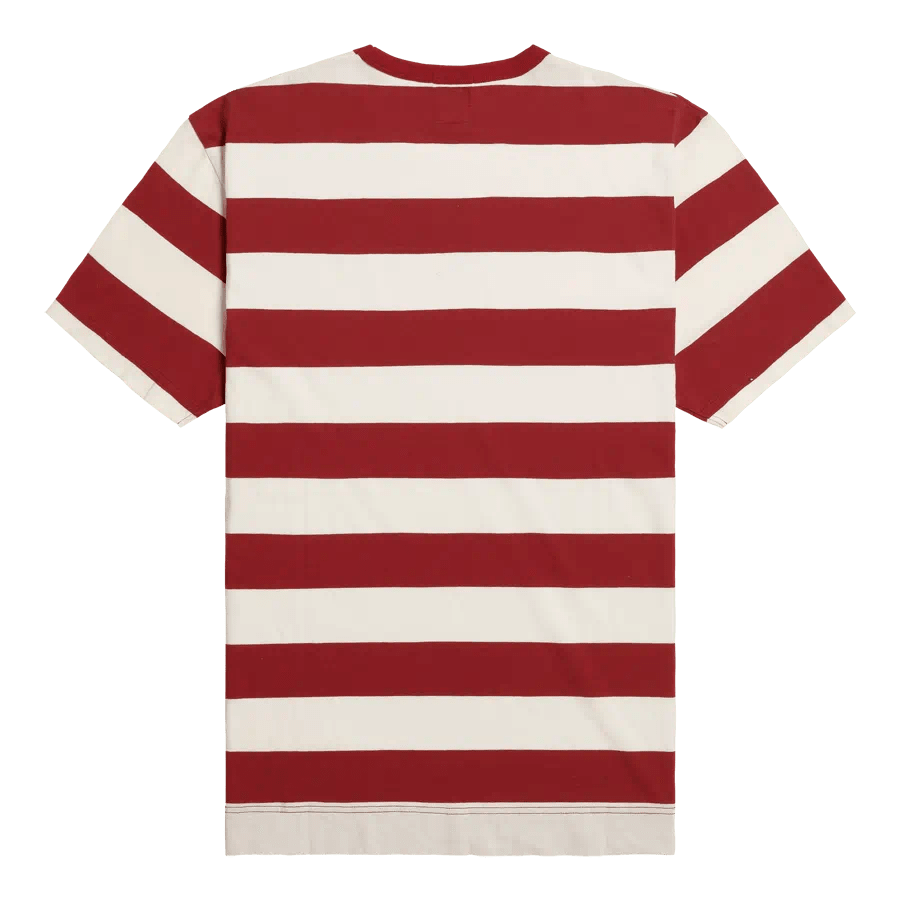 Bratt Striped T-Shirt in Dunkelrot und Elfenbeinfarben