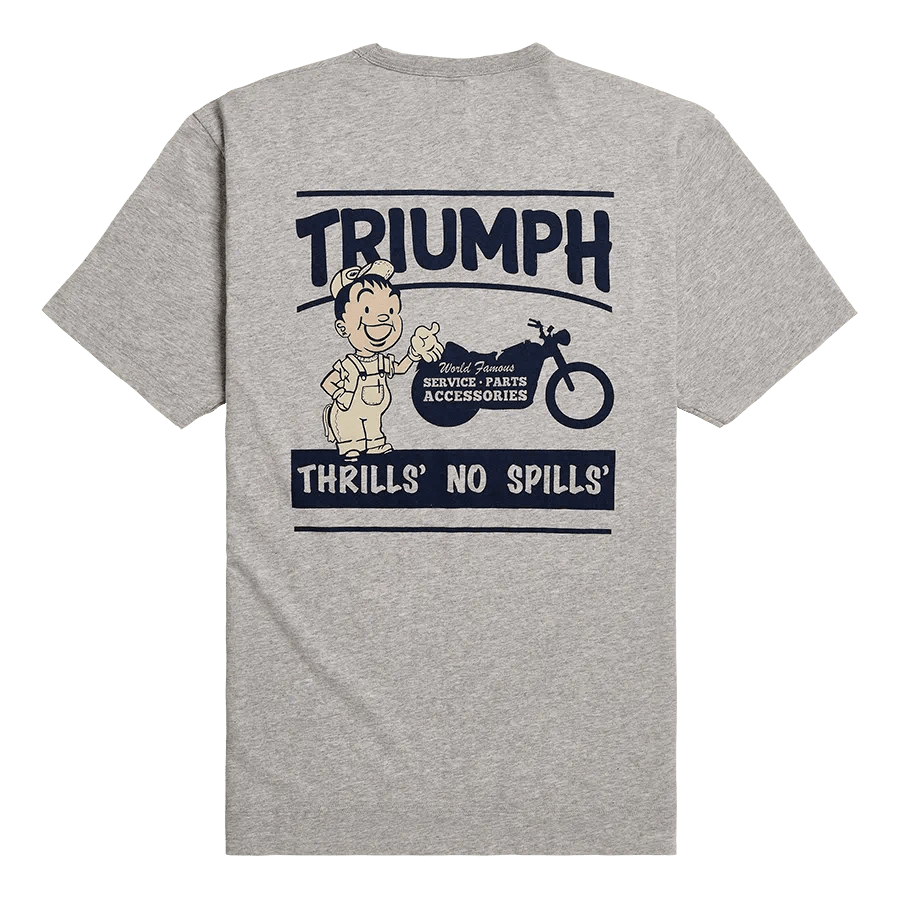 Thrills Grafik-T-Shirt in Silbermeliert