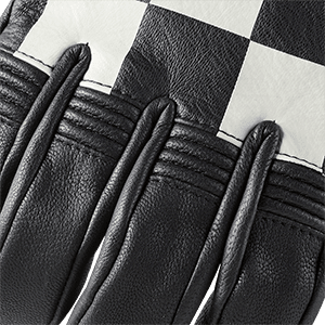 Checkerboard Lederhandschuhe in Schwarz und Elfenbeinfarben