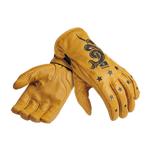 Spark Leather Gloves in Gold