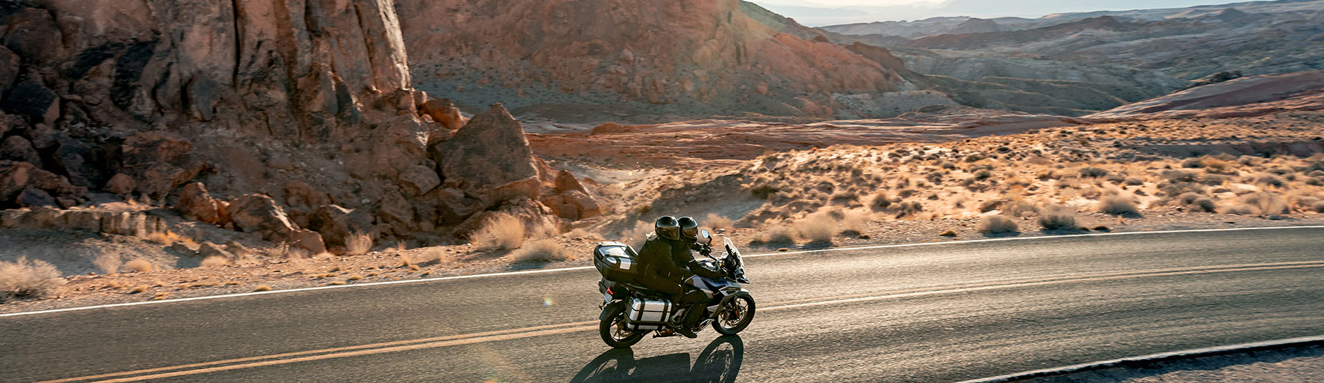 Tiger 1200 GT Explorer riding shot)