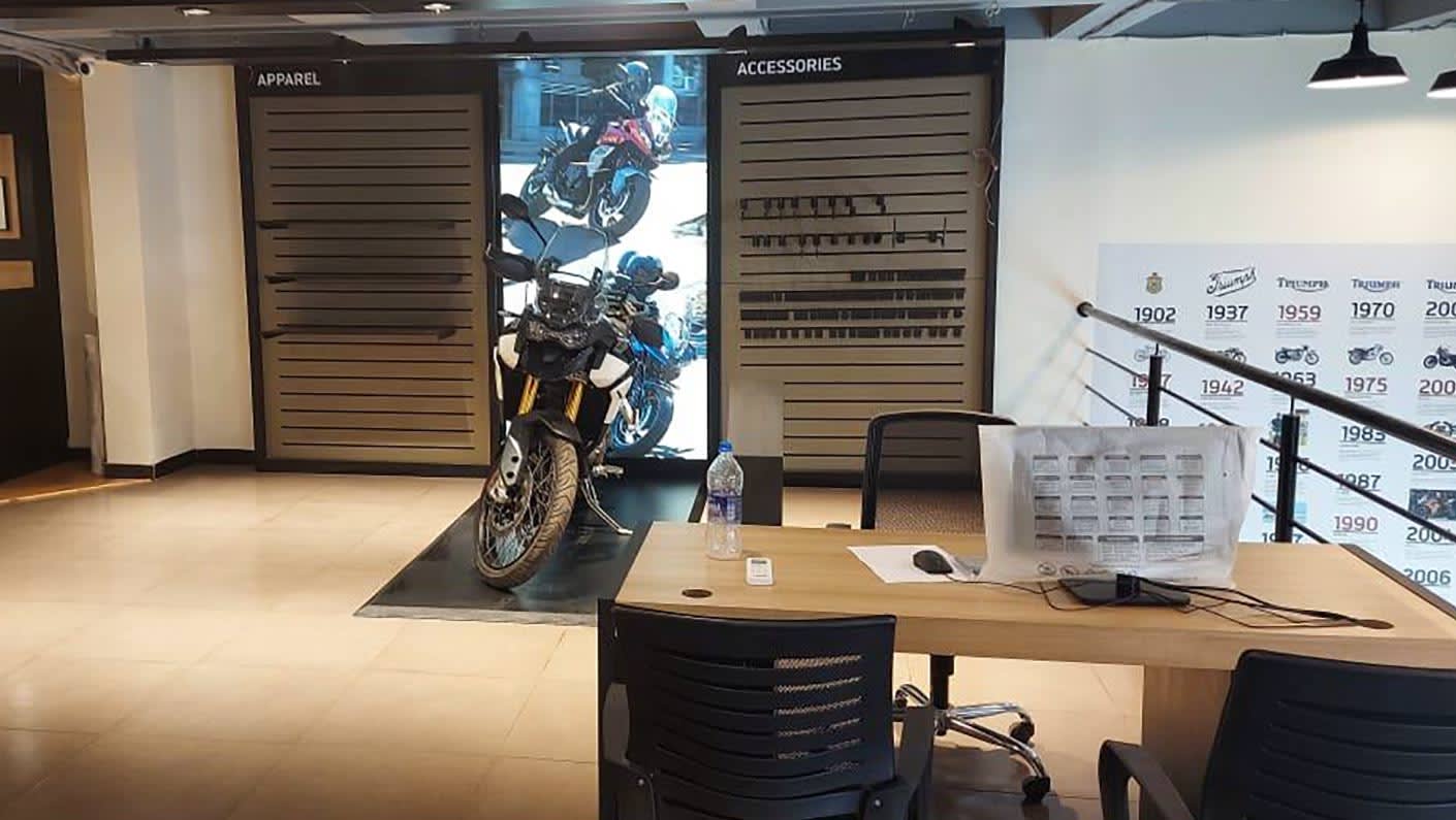 Triumph motorcycles dealership in Kolkata, India