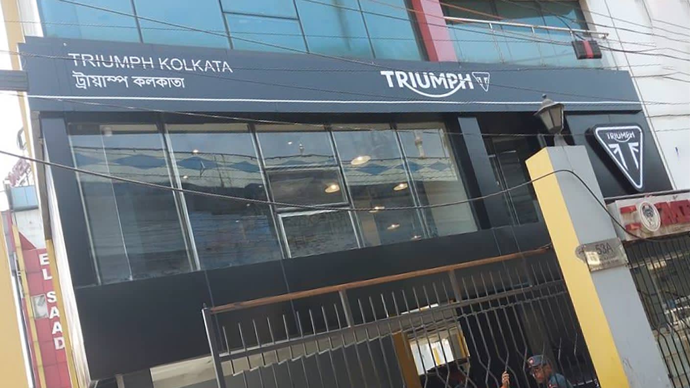 Triumph motorcycles dealership in Kolkata, India