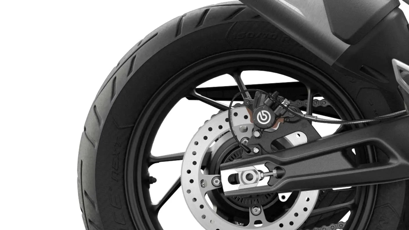 CGI close-up of Tiger 900 GT tyres