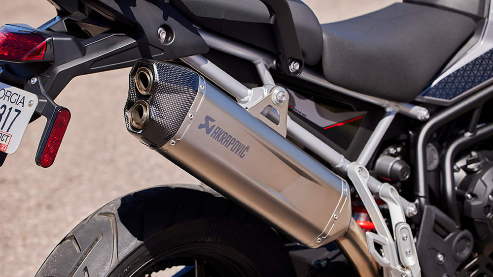 Triumph Tiger 900 GT Pro with accessory exhaust 