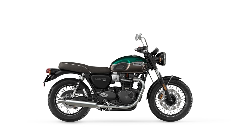 CGI of the Triumph Bonneville T100 in Competition Green & Ironstone