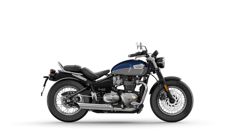 CGI of the Triumph Bonneville Speedmaster in Pacific Blue and Silver Ice