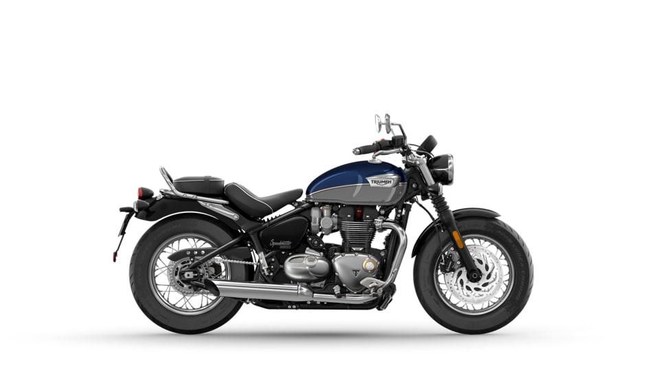 CGI of the Triumph Bonneville Speedmaster in Pacific Blue and Silver Ice