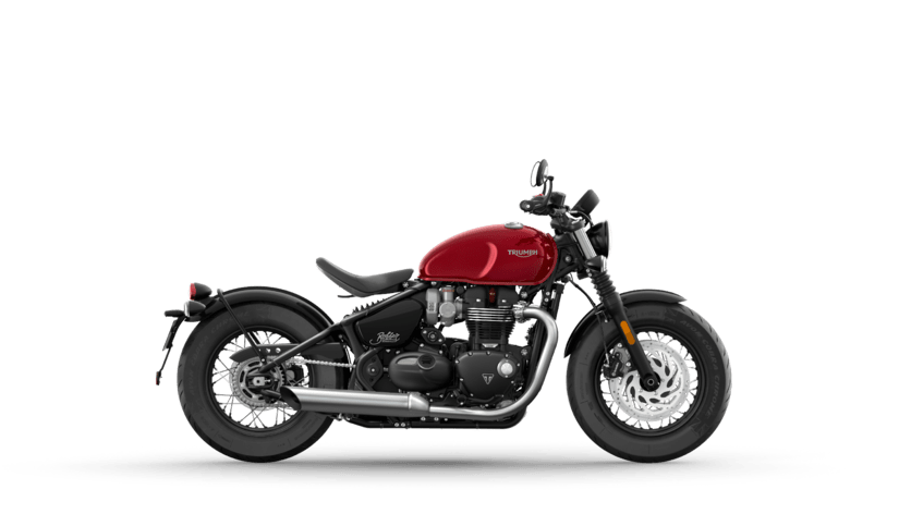 CGI of the Triumph Bonneville Bobber in Red Hopper