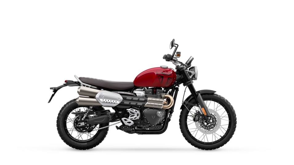 Triumph Scrambler 1200 X in Carnival Red RHS