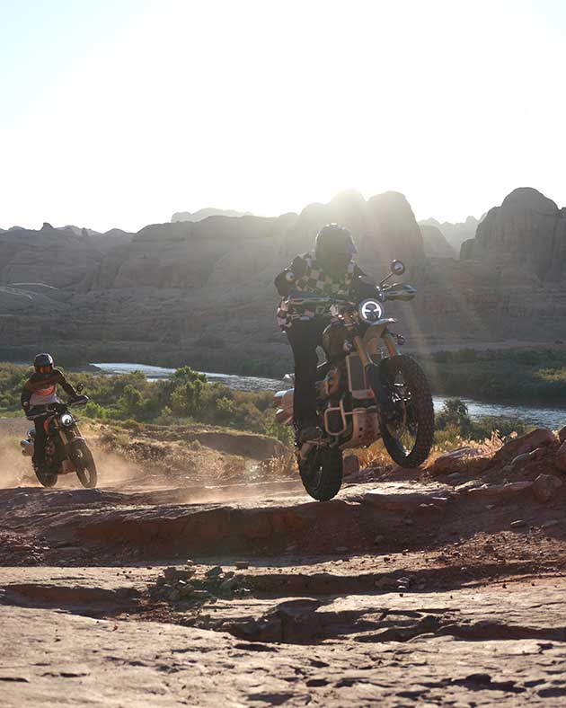 Triumph Scrambler 1200s Jumping Over Log