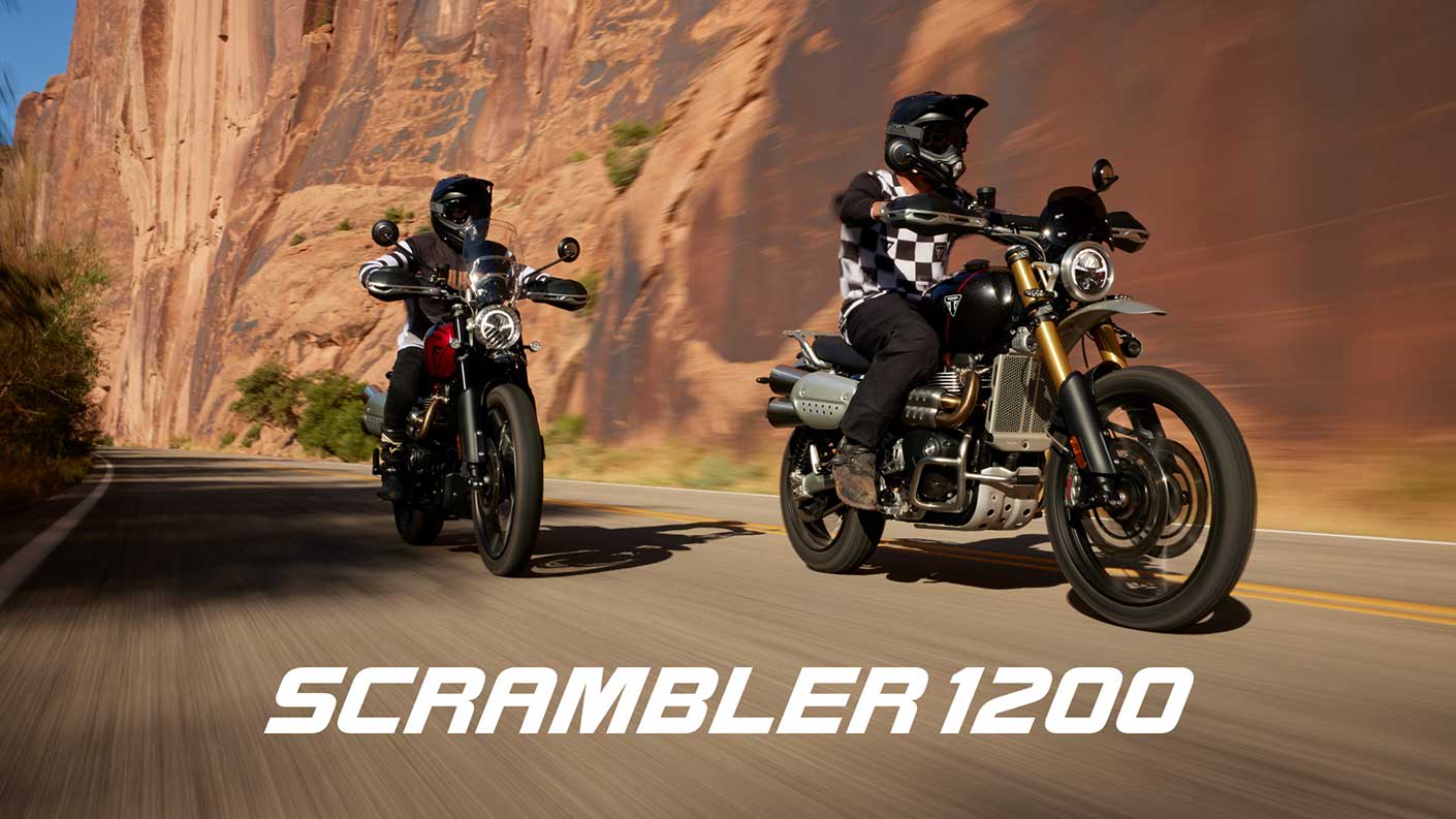 Triumph 2024 Scrambler 1200 family on road