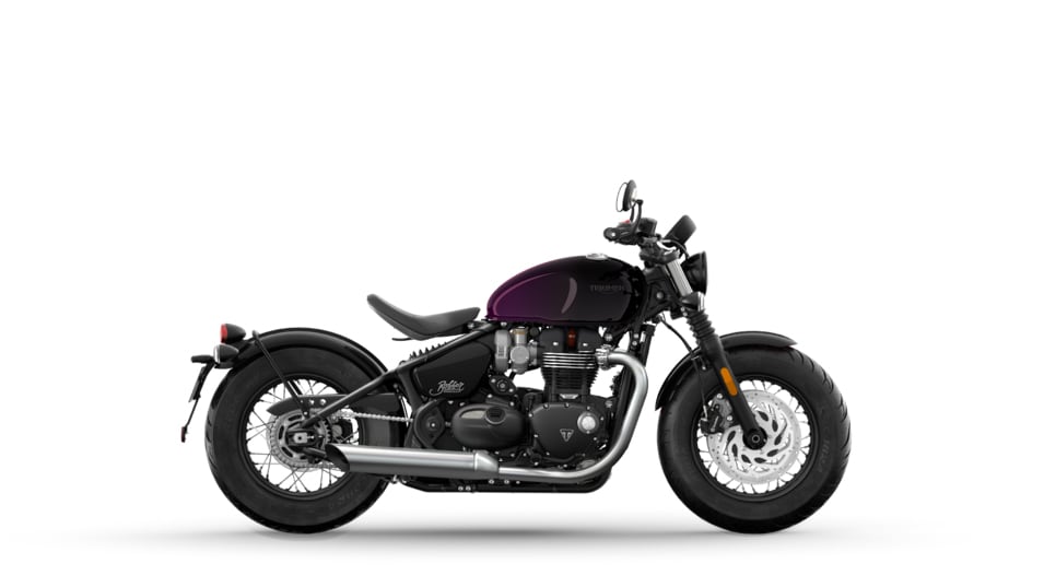 Triumph MY24 Bonneville Bobber Phantom Purple and Silver Purple