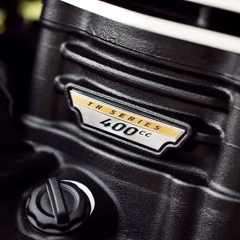 Triumph Scrambler 400 X TR Series engine badge