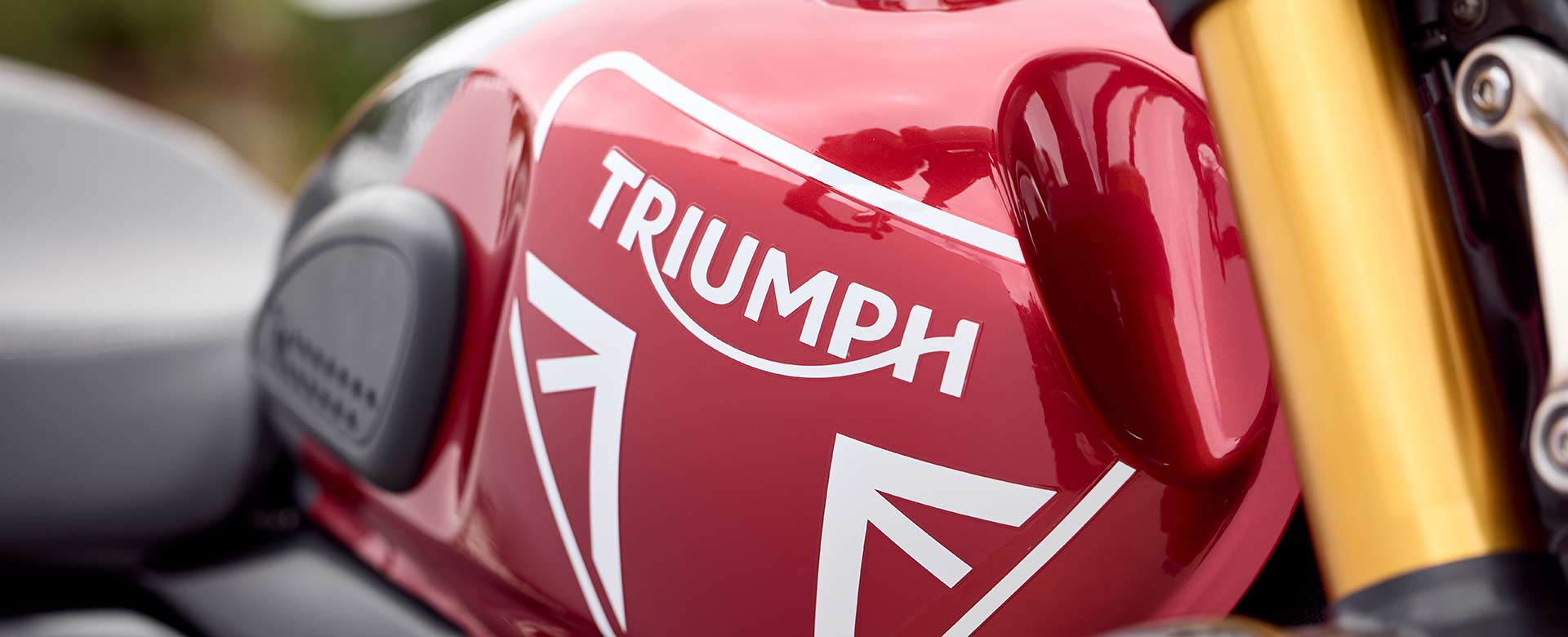 Triumph Speed 400 Carnival red tank detail