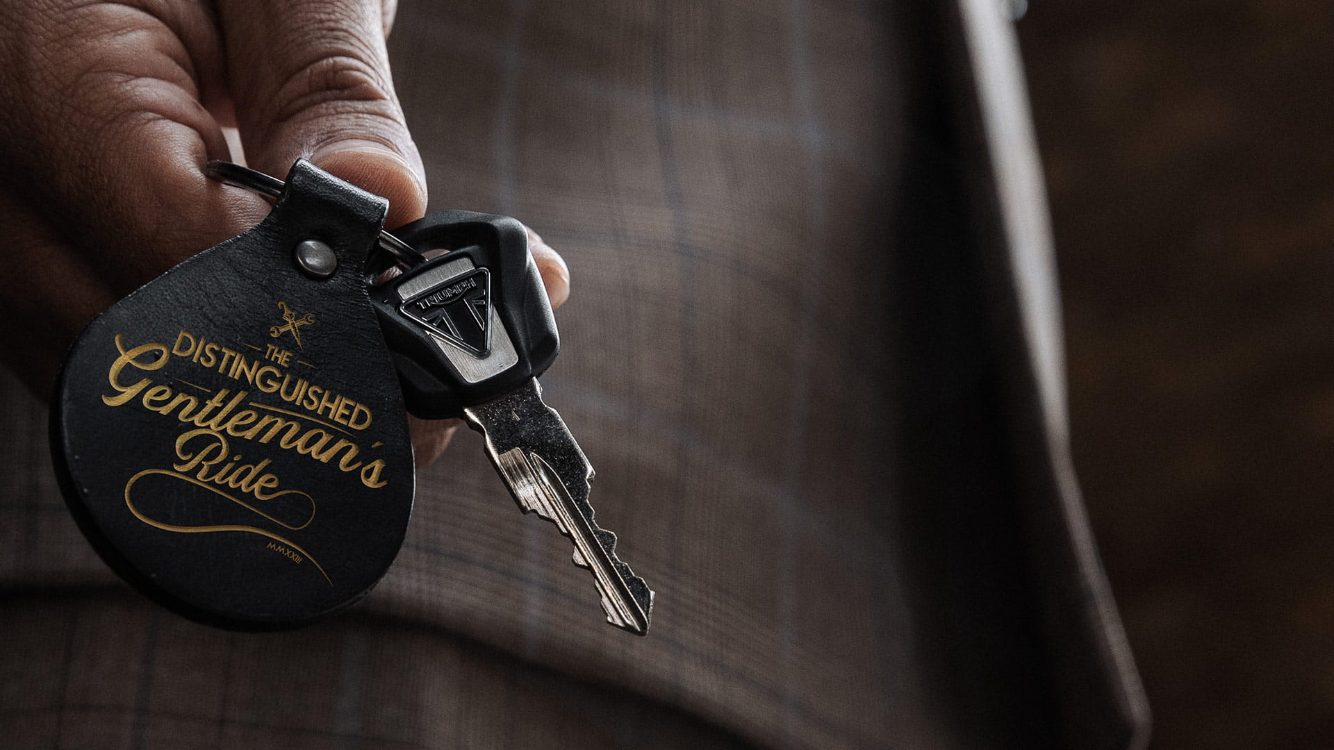 Triumph Key with The Distinguished Gentleman's Ride keyring