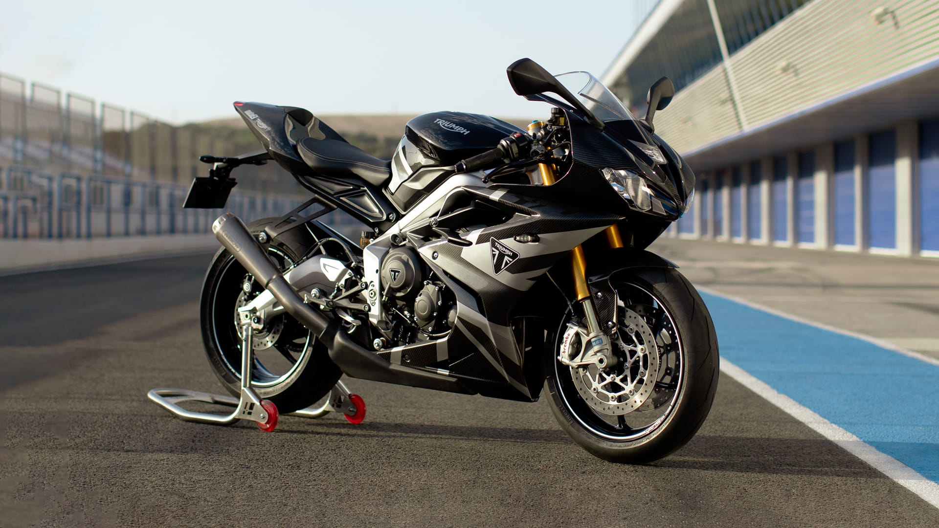 Triumph Daytona Moto2TM 765 motorcycle (EU and Asia Edition) stationary in the paddocks